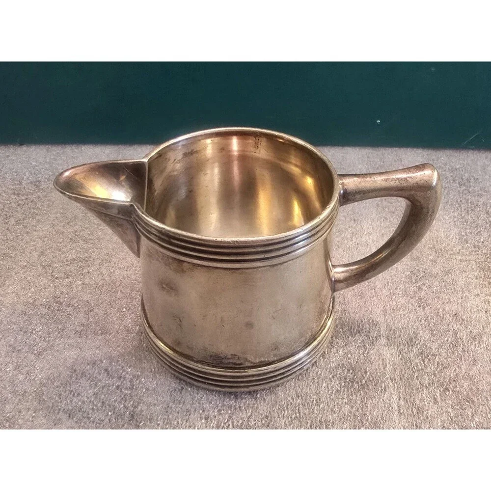 Benedict Indestructo Silver Soldered Sugar Bowl & Creamer PSH EPNS #1235 1239